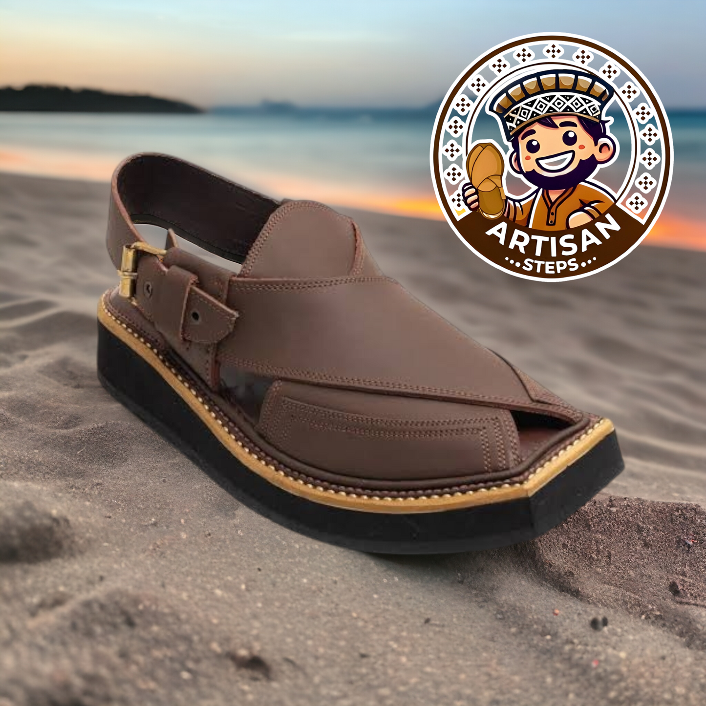 Kaptan Chappal - Brown