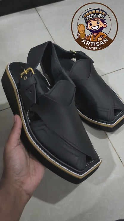 Kaptan Chappal- Matte Black