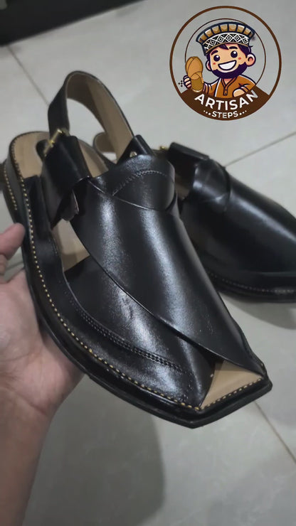 Zalmi Chappal - Matte Black